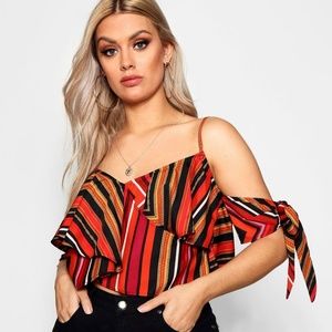 Boohoo Plus Chiffon Wrap Tilt Cami (NWT)